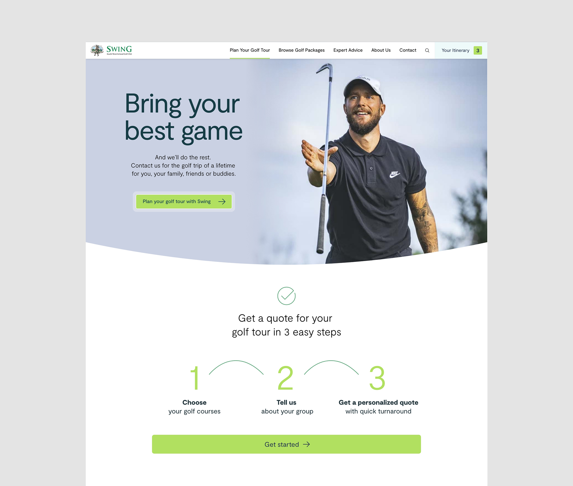 Cover image: Swing Golf website