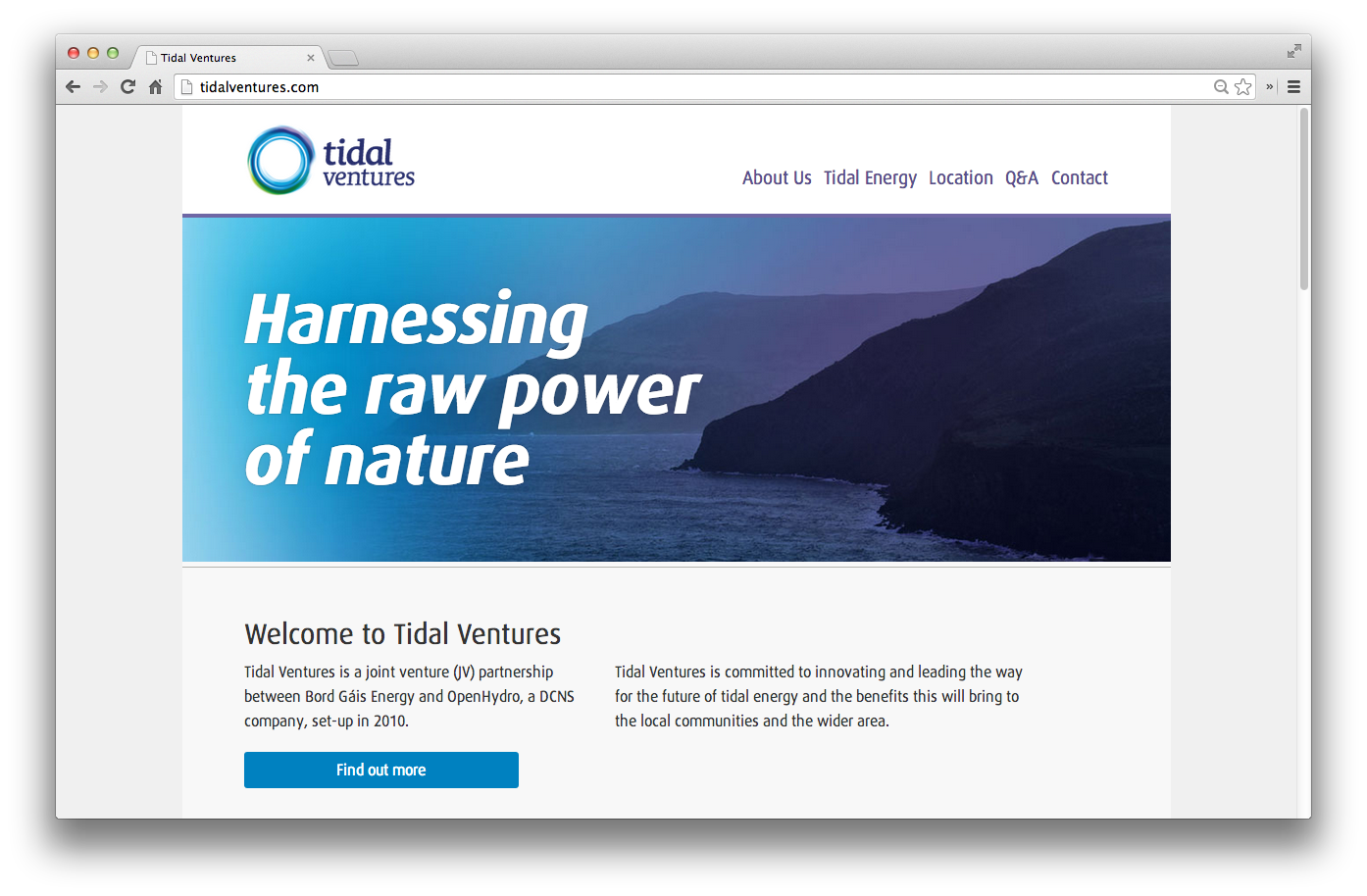 Cover image: Tidal Ventures website (2013)