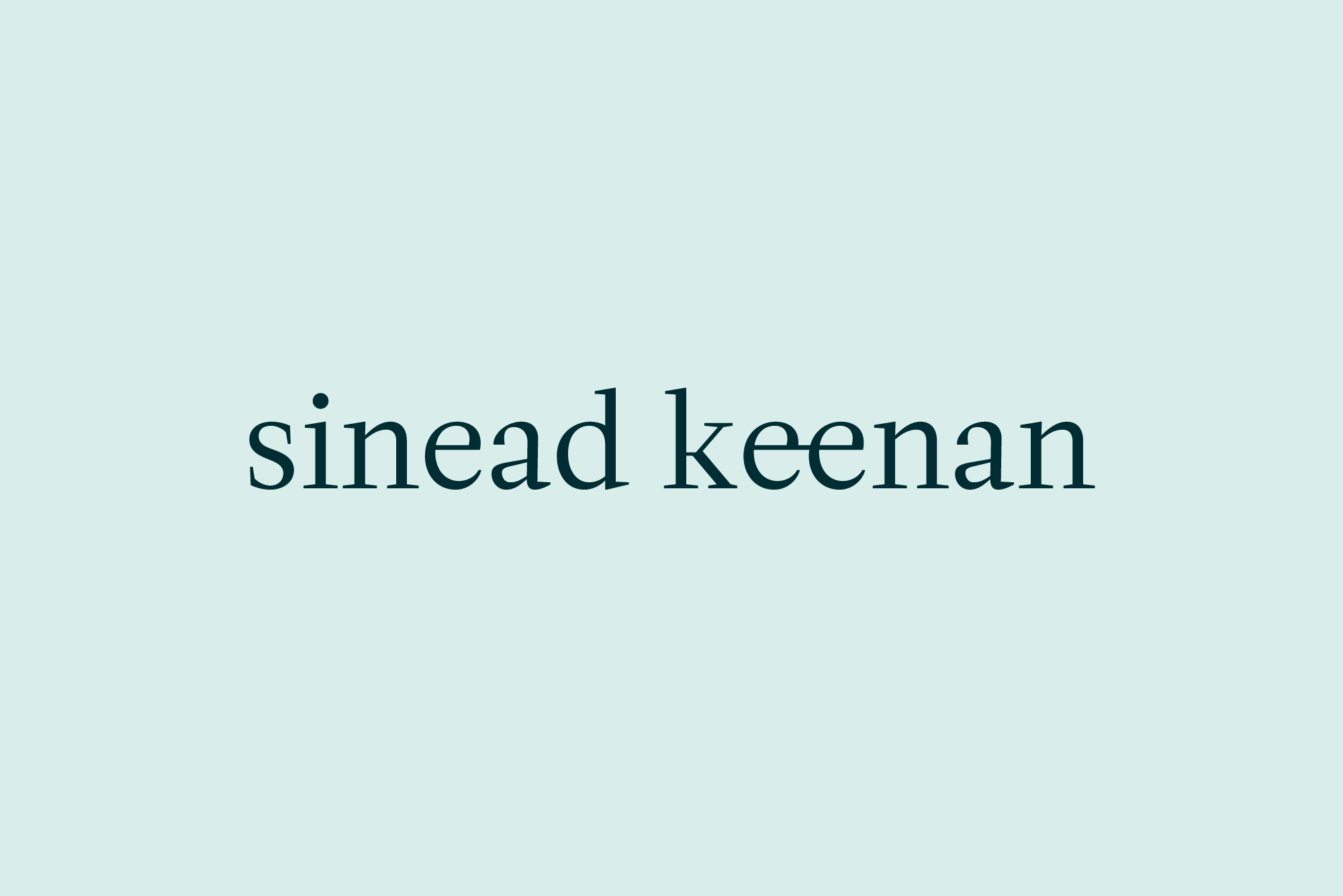 Cover image: Sinead Keenan (2014)