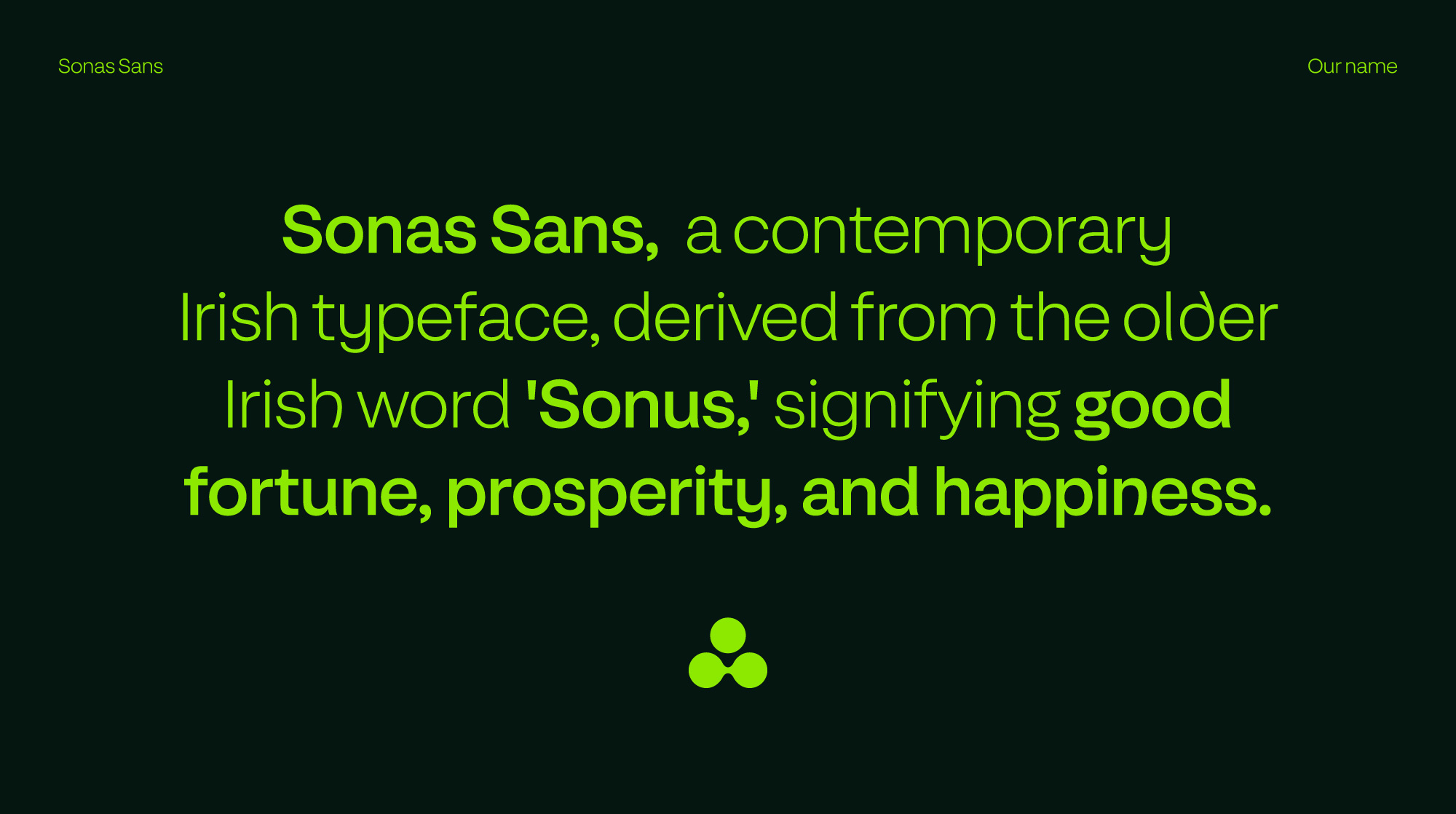 Cover image: Sonas Sans – Custom Typeface Design: IDA Ireland